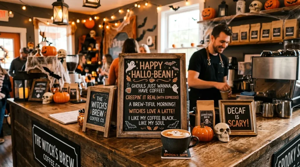 Funny Halloween Coffee Puns