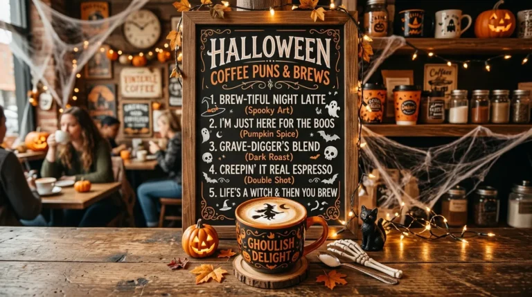 halloween coffee puns