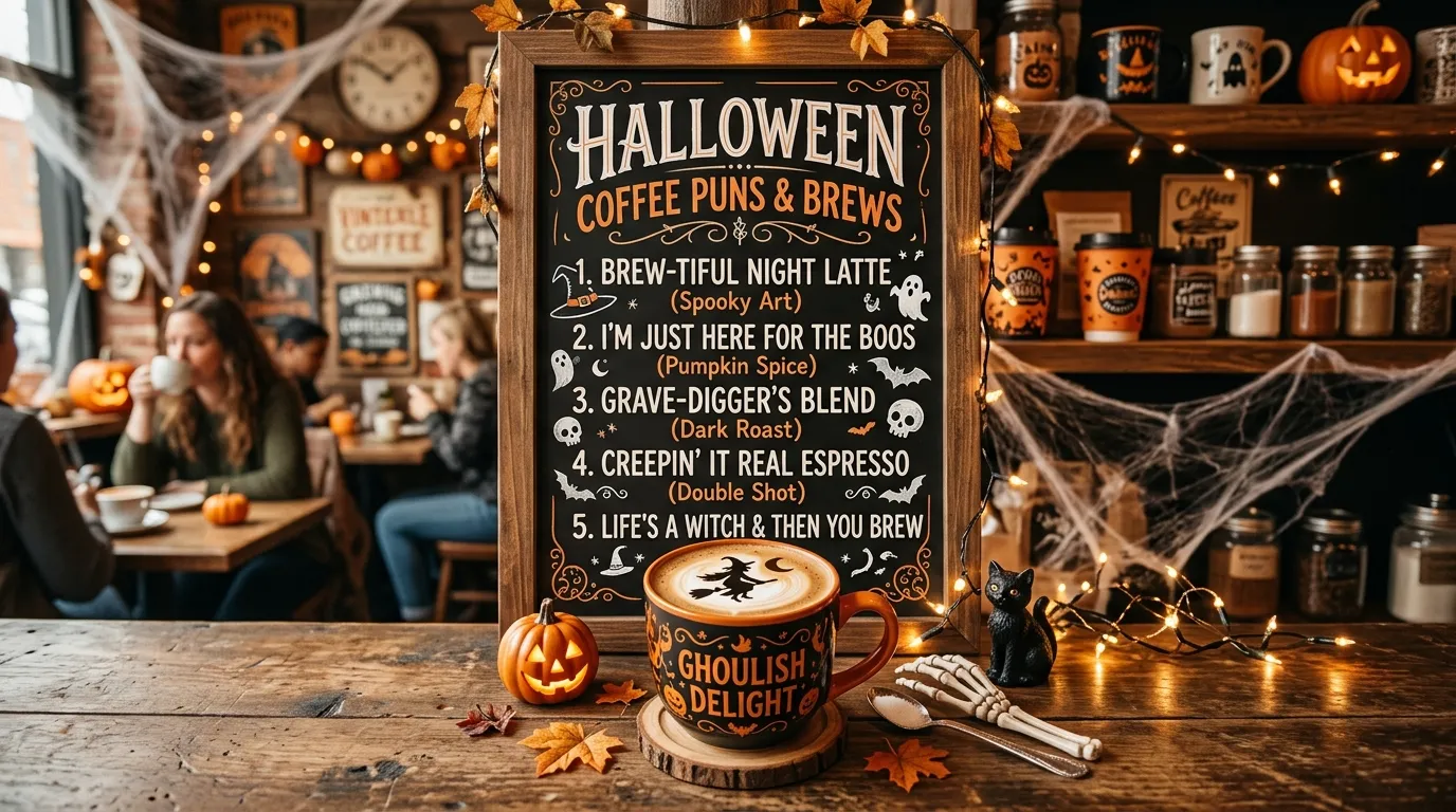 halloween coffee puns